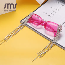 Load image into Gallery viewer, Vintage Tassel Rhinestones Sunglasses Women 2023  Luxulry Brand Steampunk Sun Glasses Unique Diamond Eyeglasses Oculos UV400