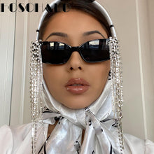 Load image into Gallery viewer, Vintage Tassel Rhinestones Sunglasses Women 2023 Luxulry Brand Steampunk Sun Glasses Unique Diamond Eyeglasses Oculos UV400