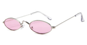 Vintage Tiny Skinny Sunglasses Men Women Small Oval Frame Gafas De Sol Classic Eyewear Red Yellow Sun Glasses