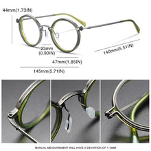 Load image into Gallery viewer, Vintage Titanium Eyeglasses Frame Men Round Myopia Prescription Glasses Women 2023 Optical  Glasses Frame Eyewear