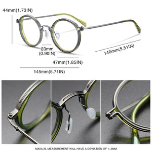 Vintage Titanium Eyeglasses Frame Men Round Myopia Prescription Glasses Women 2023 Optical  Glasses Frame Eyewear