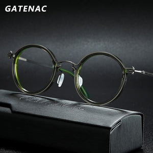 Vintage Titanium Eyeglasses Frame Men Round Myopia Prescription Glasses Women 2023 Optical  Glasses Frame Eyewear