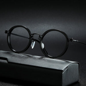 Vintage Titanium Eyeglasses Frame Men Round Myopia Prescription Glasses Women 2023 Optical  Glasses Frame Eyewear