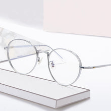 Load image into Gallery viewer, Vintage Titanium Glasses Frame Men Round  Prescription Myopia Optical Big Box Eyeglasses Women Ultralight Frame Eyewear