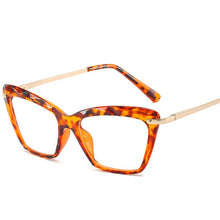 Load image into Gallery viewer, Vintage Transparent Cat Eye Crystal Glasses Frame For Women Retro Black Metal Frame Square Glasses UV400 Oculos De Grau Feminino