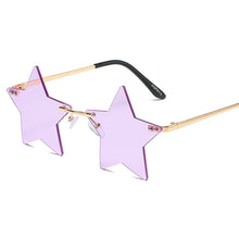 Carica l'immagine nel visualizzatore di Gallery, Vintage Unique Star Shape Mirror Rimless Sunglasses Women Clear Ocean Lens Eyewear Men Trending Sun Glasses Shades UV400