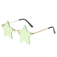 Carica l'immagine nel visualizzatore di Gallery, Vintage Unique Star Shape Mirror Rimless Sunglasses Women Clear Ocean Lens Eyewear Men Trending Sun Glasses Shades UV400