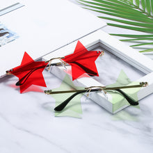 Carica l'immagine nel visualizzatore di Gallery, Vintage Unique Star Shape Mirror Rimless Sunglasses Women Clear Ocean Lens Eyewear Men Trending Sun Glasses Shades UV400