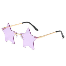 Carica l'immagine nel visualizzatore di Gallery, Vintage Unique Star Shape Mirror Rimless Sunglasses Women Clear Ocean Lens Eyewear Men Trending Sun Glasses Shades UV400