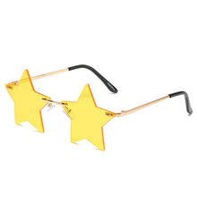 Carica l'immagine nel visualizzatore di Gallery, Vintage Unique Star Shape Mirror Rimless Sunglasses Women Clear Ocean Lens Eyewear Men Trending Sun Glasses Shades UV400