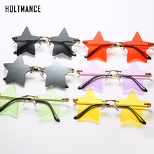 Carica l'immagine nel visualizzatore di Gallery, Vintage Unique Star Shape Mirror Rimless Sunglasses Women Clear Ocean Lens Eyewear Men Trending Sun Glasses Shades UV400