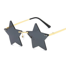 Carica l'immagine nel visualizzatore di Gallery, Vintage Unique Star Shape Mirror Rimless Sunglasses Women Clear Ocean Lens Eyewear Men Trending Sun Glasses Shades