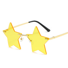 Carica l'immagine nel visualizzatore di Gallery, Vintage Unique Star Shape Mirror Rimless Sunglasses Women Clear Ocean Lens Eyewear Men Trending Sun Glasses Shades