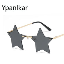 Load image into Gallery viewer, Vintage Unique Star Shape Mirror Rimless Sunglasses Women Clear Ocean Lens Eyewear Men Trending Sun Glasses Shades