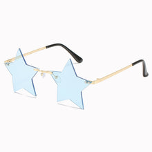 Carica l'immagine nel visualizzatore di Gallery, Vintage Unique Star Shape Mirror Rimless Sunglasses Women Clear Ocean Lens Eyewear Men Trending Sun Glasses Shades UV400