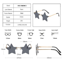 Carica l'immagine nel visualizzatore di Gallery, Vintage Unique Star Shape Mirror Rimless Sunglasses Women Clear Ocean Lens Eyewear Men Trending Sun Glasses Shades UV400
