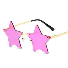 Carica l'immagine nel visualizzatore di Gallery, Vintage Unique Star Shape Mirror Rimless Sunglasses Women Clear Ocean Lens Eyewear Men Trending Sun Glasses Shades