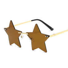 Carica l'immagine nel visualizzatore di Gallery, Vintage Unique Star Shape Mirror Rimless Sunglasses Women Clear Ocean Lens Eyewear Men Trending Sun Glasses Shades