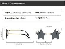 Load image into Gallery viewer, Vintage Unique Star Shape Mirror Rimless Sunglasses Women Clear Ocean Lens Eyewear Men Trending Sun Glasses Shades