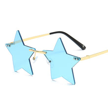 Carica l'immagine nel visualizzatore di Gallery, Vintage Unique Star Shape Mirror Rimless Sunglasses Women Clear Ocean Lens Eyewear Men Trending Sun Glasses Shades