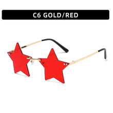 Load image into Gallery viewer, Vintage Unique Star Shape Mirror Rimless Sunglasses Women Clear Ocean Lens Eyewear Men Trending Sun Glasses Shades