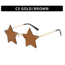 Load image into Gallery viewer, Vintage Unique Star Shape Mirror Rimless Sunglasses Women Clear Ocean Lens Eyewear Men Trending Sun Glasses Shades