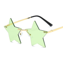 Carica l'immagine nel visualizzatore di Gallery, Vintage Unique Star Shape Mirror Rimless Sunglasses Women Clear Ocean Lens Eyewear Men Trending Sun Glasses Shades