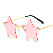 Carica l'immagine nel visualizzatore di Gallery, Vintage Unique Star Shape Mirror Rimless Sunglasses Women Clear Ocean Lens Eyewear Men Trending Sun Glasses Shades