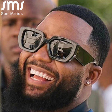 Vintage Wide Leg Square Sunglasses Men  Brand Designer Big Frame Gradient Sun Glasses Women Red Black Shades UV400