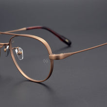 Load image into Gallery viewer, Vintage Wide Oval Pilot Style Optical Titanium Eyeglass Frame OG Key Double Bridges Design Original Quality Women Man Eyeglasses