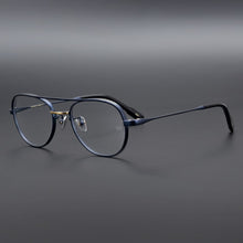 Load image into Gallery viewer, Vintage Wide Oval Pilot Style Optical Titanium Eyeglass Frame OG Key Double Bridges Design Original Quality Women Man Eyeglasses