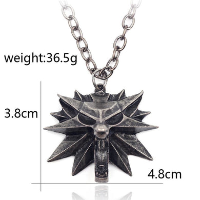 Vintage Wolf Head Necklace The witcher Pendant the witcher 3 wild hunt Figure Game Wizard witcher 3 Medallion Pendant Necklace