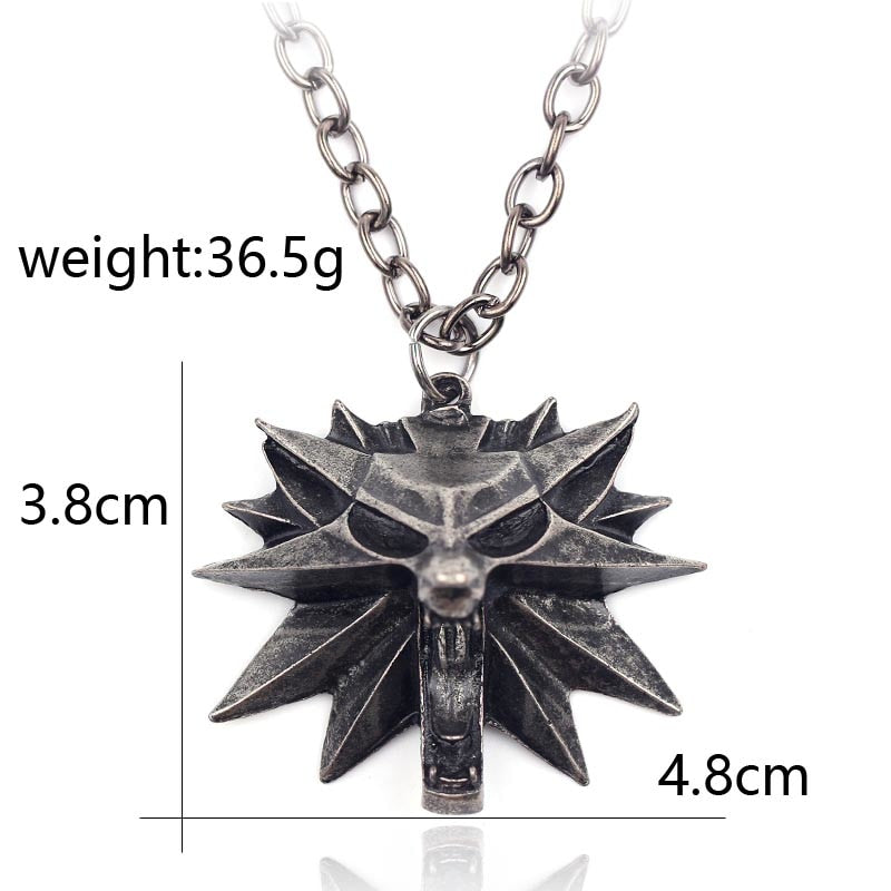 Vintage Wolf Head Necklace The witcher Pendant the witcher 3 wild hunt Figure Game Wizard witcher 3 Medallion Pendant Necklace