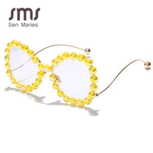 Load image into Gallery viewer, Vintage Women Pearl Glasses Frame 2023  Wave legs Cateye Sunglasses Rainbow Pearl Frames Clear Lens Female Eyewear