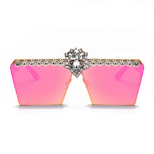 Load image into Gallery viewer, Vintage Women Square Sunglasses 2023  Diamond Sun Glasses Rhinestone Female Eyewear Metal Frame Mirror Shades UV400 Gafas