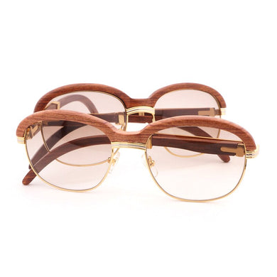 Vintage Wooden Sunglasses Women Men Wrap Clear Glasses Gafas For Club and Driving Round Retro Shades Eyewear Goggles