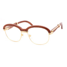 Carica l'immagine nel visualizzatore di Gallery, Occhiali da sole vintage in legno Donna Uomo Avvolgenti Occhiali trasparenti Gafas per club e guida Occhiali rotondi con tonalità retrò 