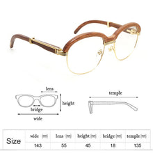 Carica l'immagine nel visualizzatore di Gallery, Occhiali da sole vintage in legno Donna Uomo Avvolgenti Occhiali trasparenti Gafas per club e guida Occhiali rotondi con tonalità retrò 