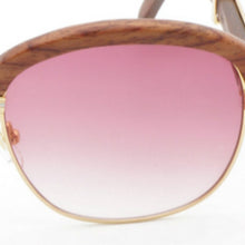 Carica l'immagine nel visualizzatore di Gallery, Occhiali da sole vintage in legno Donna Uomo Avvolgenti Occhiali trasparenti Gafas per club e guida Occhiali rotondi con tonalità retrò 
