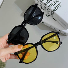 Load image into Gallery viewer, Vintage Yellow Round Sunglasses Woman UV400  Gradient Clear Lens Sun Glasses Female Oculos
