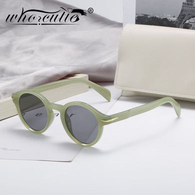 Vintage Yellow Round Sunglasses Women 2023 Brand Designer Green Oval Frame Men Sun Glasses Shades Eyewear Female Oculos