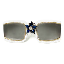 Load image into Gallery viewer, Vintage diamond sunglasses ladies  brand rhinestone sunglasses 2023 woman one piece square glasses