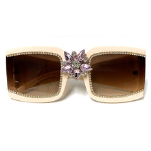 Load image into Gallery viewer, Vintage diamond sunglasses ladies  brand rhinestone sunglasses 2023 woman one piece square glasses