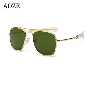 Vintage  Aviation AO Sunglasses Men  Brand Designer Sun Glasses For Male American Army Military Optical Glass Lens