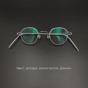 Vintage handmade polygonal small glasses retro prescription myopia presbyopia reading anti-blue light irregular glasses