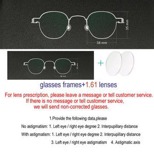 Vintage handmade polygonal small glasses retro prescription myopia presbyopia reading anti-blue light irregular glasses