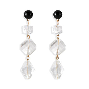 Vintage jewelry national style popular personality transparent fashion crystal earrings