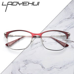 Vintage rectangle cat eye optical prescription metal eyeglasses frames diopters clear fake glasses women vintage