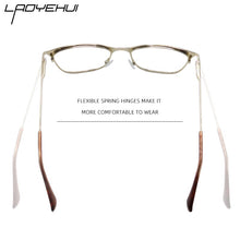 Load image into Gallery viewer, Vintage rectangle cat eye optical prescription metal eyeglasses frames diopters clear fake glasses women vintage