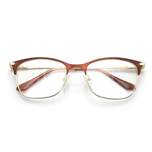 Load image into Gallery viewer, Vintage rectangle cat eye optical prescription metal eyeglasses frames diopters clear fake glasses women vintage